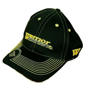 Warrior Custom Hat Golf Strap Back Cap Black Yellow